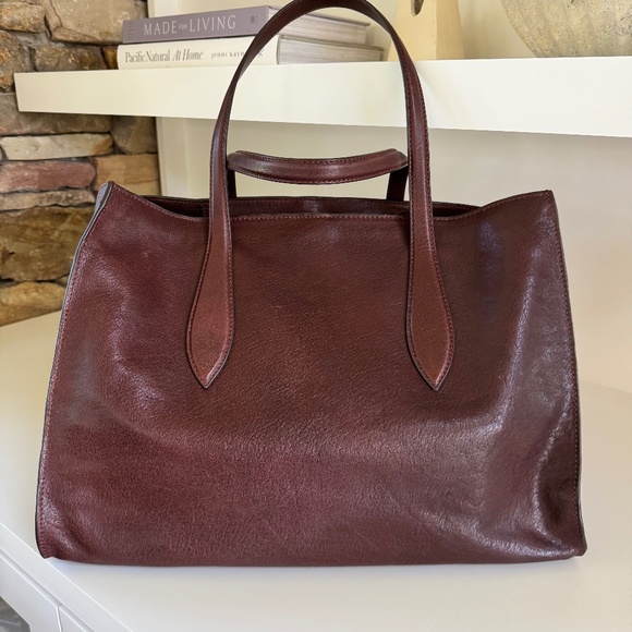 Massimo Dutti Nappa Leather Maxi Tote - reddish brown - Picture 1 of 14